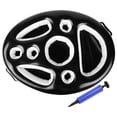thumbnail image 1 of [Negro Con Cubo Aire] Portavasos Inflable PVC Posavasos Poroso Vino Tinto Cama Hielo Inflable Plato Piscina (negro Con Cubo Aire), 1 of 9