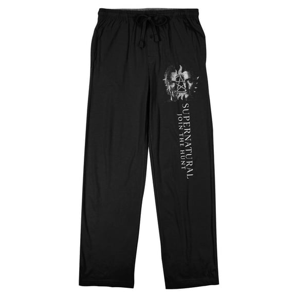 Supernatural Winchester Bros Men's Black Sleep Pajama Pants-Medium
