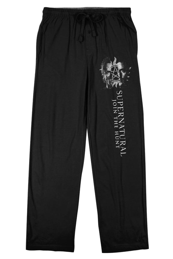 Supernatural Winchester Bros Men's Black Sleep Pajama Pants-Small