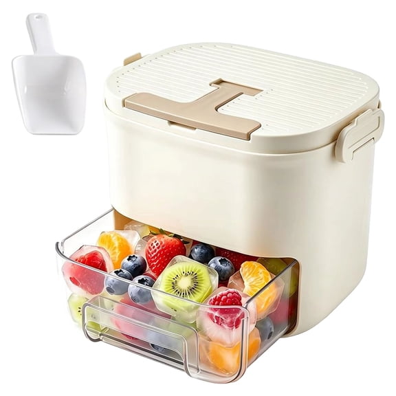 IPEWLEX Portable Ice Maker Machine with Easy-Press Lid, Compact Countertop Ice Maker with Built-In Storage and Tongs, Food-Grade Materials for Home, Parties, Coffee, Cocktails and Drinks