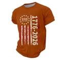 thumbnail image 4 of America 250 Merchandise Mens Short Sleeve Crewneck Patriotic Graphic Tee Stylish Summer Daily Wear Orange M, 4 of 4