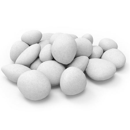 

Moda Flame 24 Piece Ceramic Fireplace Pebble Set Finish: White
