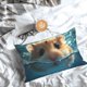 thumbnail image 5 of Fotbe Cute Swimming Guinea Pig Funda de Almohada Decorativa Estilo Occidental, Lujo en Algodón, Fundas para Almohadas King, Cojín Estampado para Decoración del Hogar-16"x24", 5 of 6