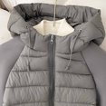 thumbnail image 7 of Pincandy Women's Cropped Puffer Jacket Hooded Warm Padded Winter Outerwear Coat with Pockets, 7 of 7