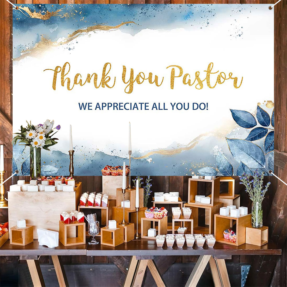 Fotohintergrund 'Thank You Happy Pastor Appreciate Day' – 179,8 X 110 Cm, Polyester