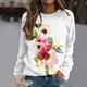 thumbnail image 1 of Pntutb Mujeres Moda Casual Flor Estampado Cuello Redondo Manga Larga Camiseta top Blusa Pullover Pntutb Pntutb-1620, 1 of 6