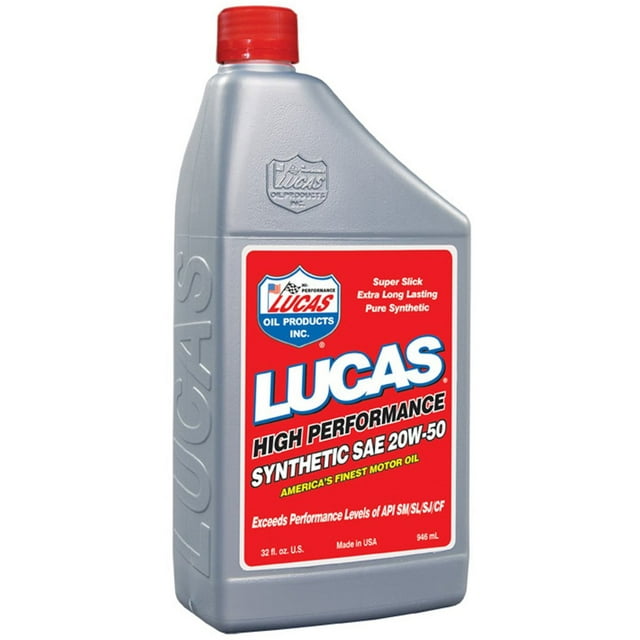 Lucas Oil 10054 Sae 20W-50 Aceite De Carreras Sintético - Botella De 1 Cuarto (32 Onzas)