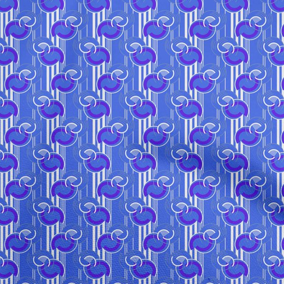 oneOone Cotton Poplin Twill Blue Fabric Geometrical Sewing Fabric By The Yard Printed Diy Clothing Sewing Supplies 56 Inch Wide