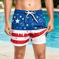 thumbnail image 3 of WEIGFI Toddler Baby Boys Swimwear Swim Trunks Ice Print Board Shorts Stars Stripes Independence Day Graphic Patriotic Bottoms Elastic Waist Water Play Cool Vacation Bathing Suit,Navy,7-8 Years, 3 of 4