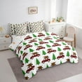 thumbnail image 3 of jejeloiu Chi Christmas Tree Bedding Comforter Set 7 Pieces,Plaid Truck Full Bedding Set,Green Red Fitted Sheet Flat Sheet For Girls Boys,Ultra Soft Home Decor Reversible, 3 of 8