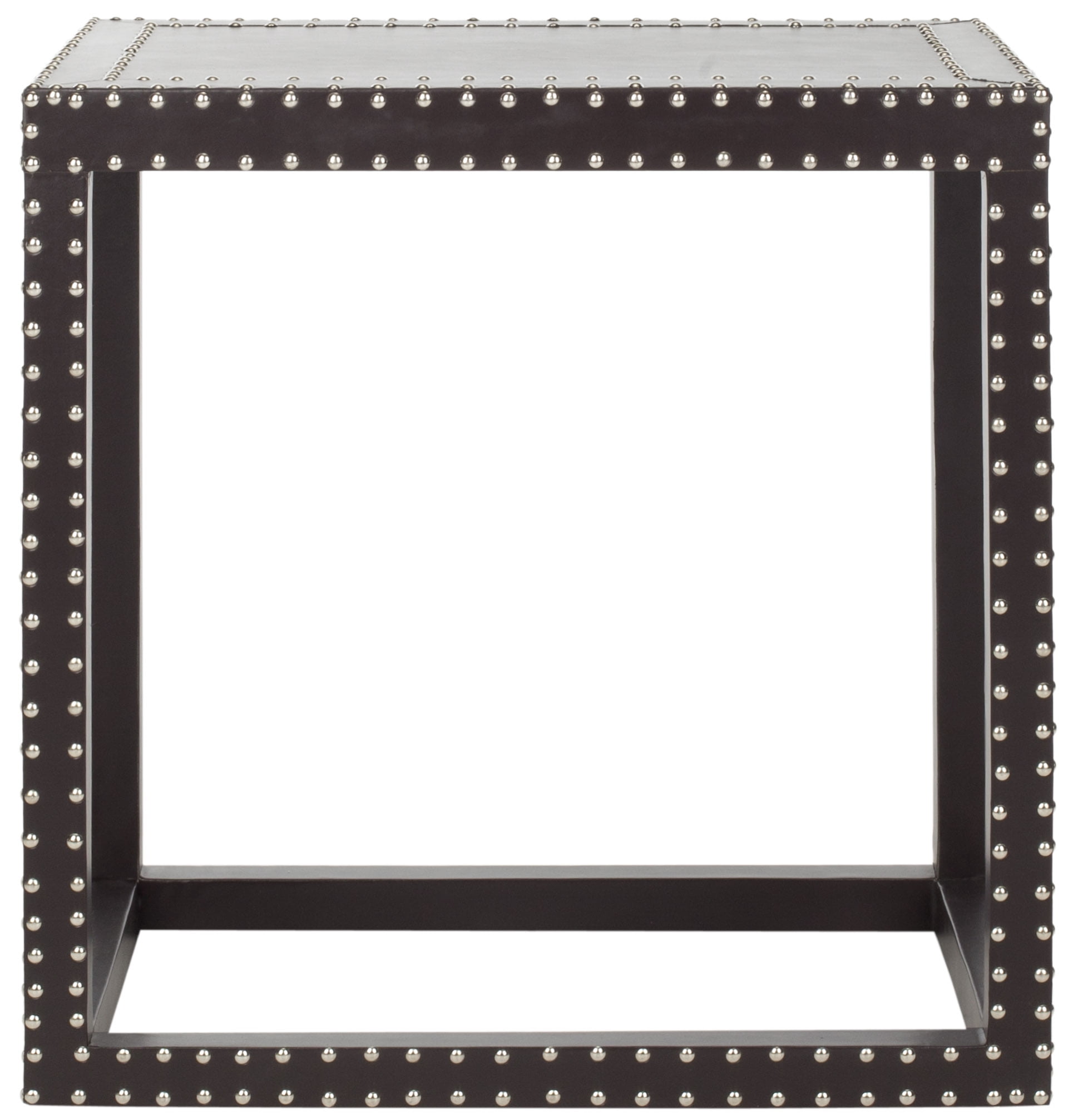 SAFAVIEH Lena Contemporary PU Leather End Table, Charcoal