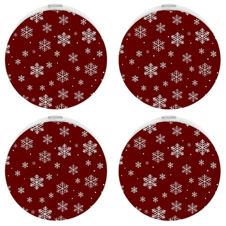 

Automatic Night Lights Plug into Wall for Kids & Adults Christmas Snowflake Red Winter Dusk to Dawn Sensor Nightlights for Room Bedroom Bathroom Hallway Kitchen