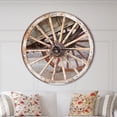 thumbnail image 2 of Designart 'Spanish Wooden Country Carriage Wheel ' Farmhouse wall clock, 2 of 6