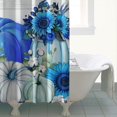 thumbnail image 4 of Happy Fall Pumpkin Sunflower Blue Shower Curtain,Washable Bath Curtain with Hooks Retro Polyester Fabric Curtains for Bathroom Bathtub Autumn Holiday, 4 of 5