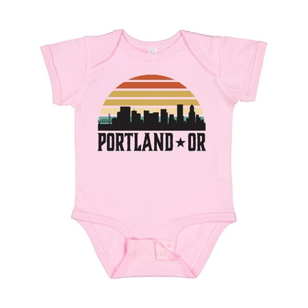 

Inktastic Portland Oregon Skyline Retro Sunset Gift Baby Boy or Baby Girl Bodysuit