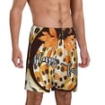 thumbnail image 2 of Zufioo Fall Farmhouse Pumpkins Print Men's Short Pajamas, Home Wear Pocket Summer Pajamas-X-Large, 2 of 6