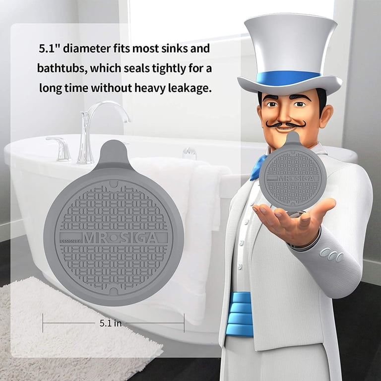 MR.SIGA Silicone Bathtub Stopper, 5.1 In Diameter, 3 Pack photo 3