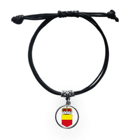 liechtenstein national emblem bracelet leather wristband black jewelry