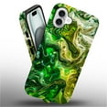 thumbnail image 4 of FKBRCL4U Compatible with iPhone 16 Plus Matte Case, Abstract Green Liquid Swirling Alcohol Pattern for Girl Full Body Design Soft Silicone Drop Shock Scratch Protection for iPhone 16 Plus, 4 of 7