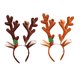 thumbnail image 3 of KAKOWELY Tocado de tela con diseño de astas grandes para Navidad, ideal para fiestas y decoración del cabello (café), 3 of 4