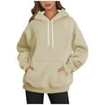 thumbnail image 2 of Women's Pullover Hoodie Fall Winter Trendy Hooded Sweatshirt with Pockets Hoody Top, 2 of 4