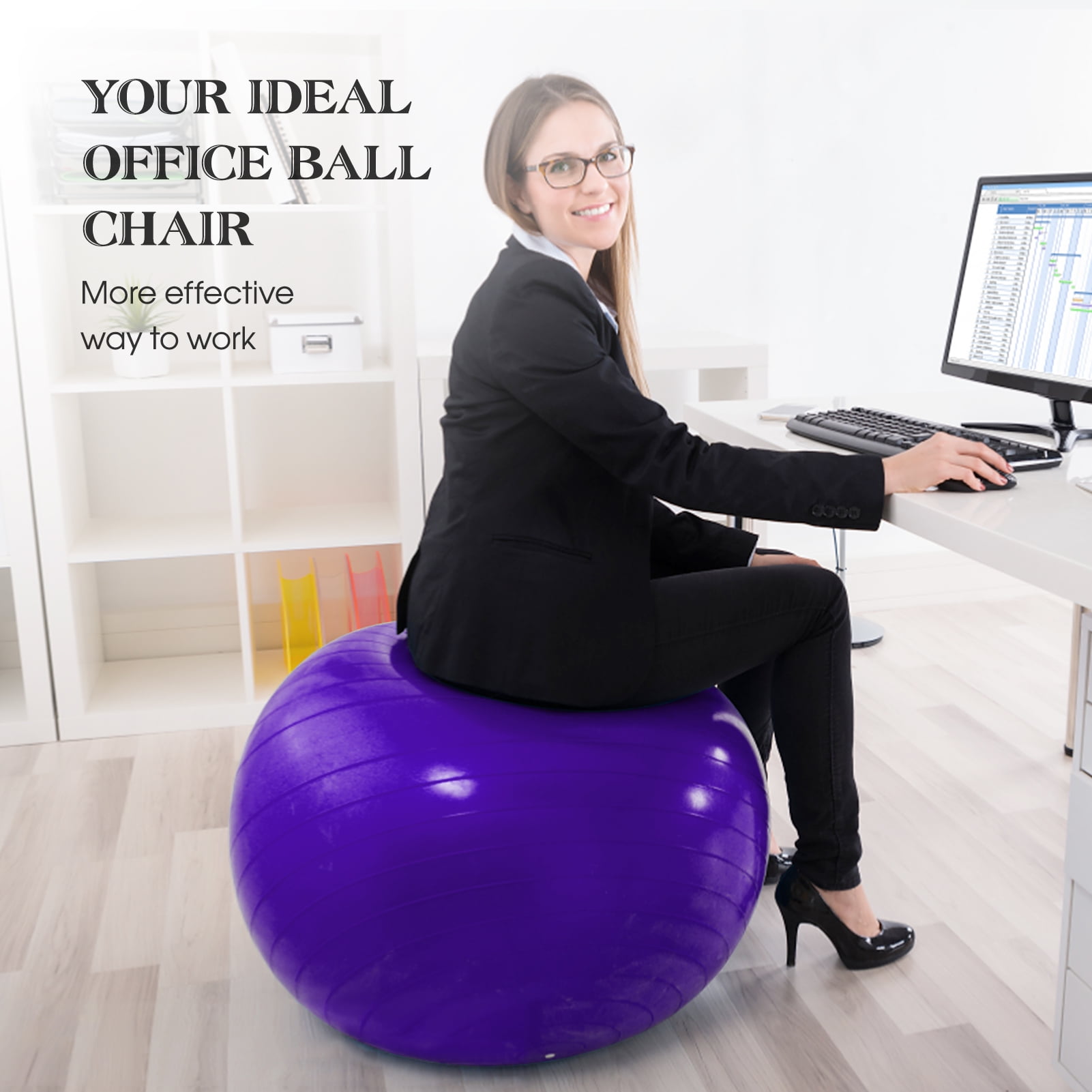 Yoga Ball Explosion Proof Fitness Balance Ball With Air Pump For Pilates Yoga