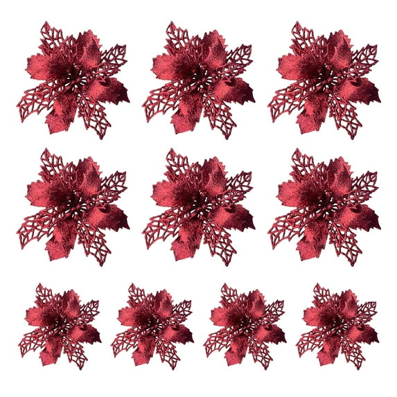 Firlar Christmas Flowers Xmas Ornaments More Color PE+ Gold Onion Powder New Year Decor Material: Polyester Glitter Artifical