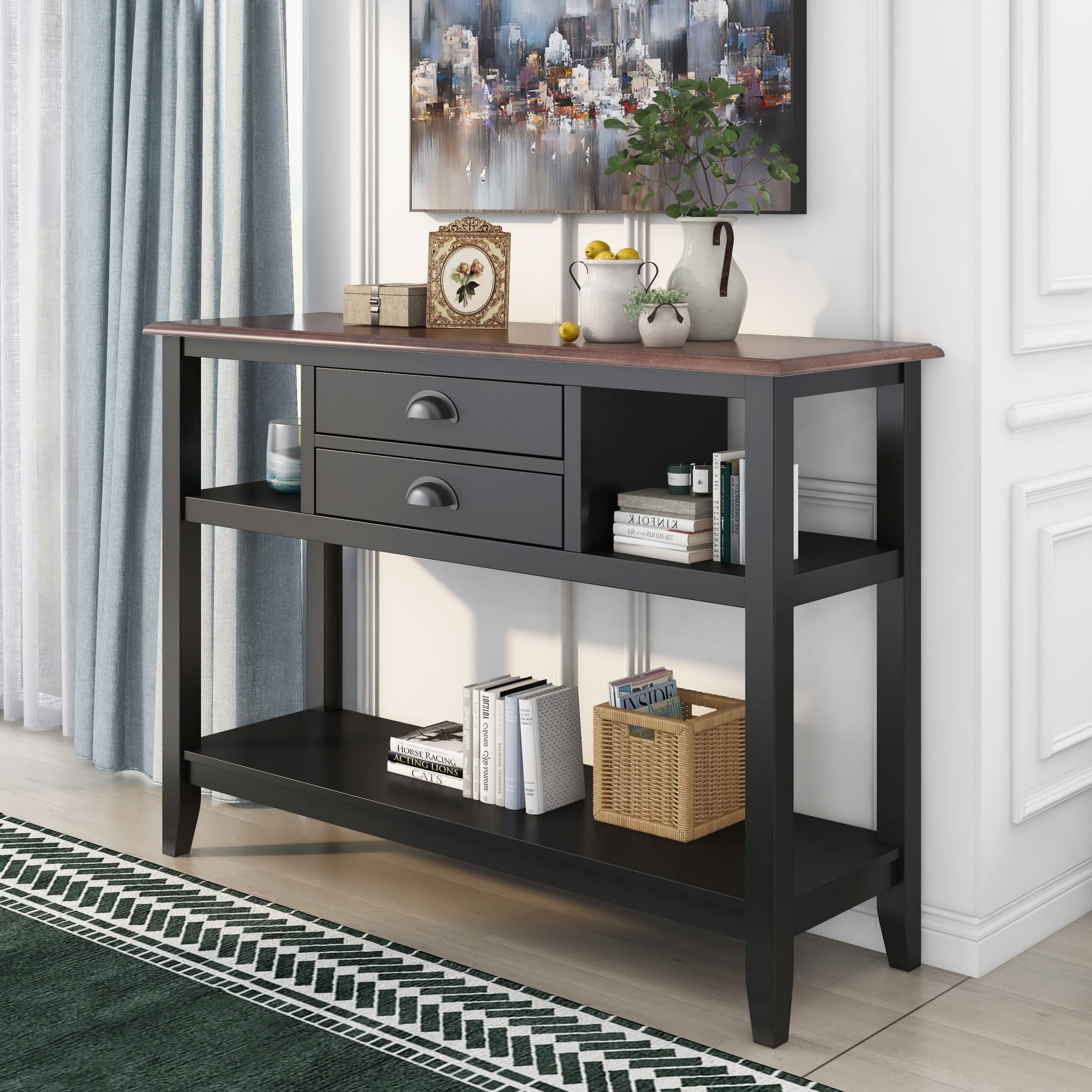 console table with two drawers