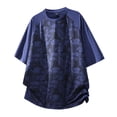 thumbnail image 4 of TEAJOPSUU Men's Casual Print T-Shirt Raglan Style Lightweight & Breathable Quick Dry Short Sleeve For Outdoor Travel & Everyday Casual Wear Blue, 4 of 5