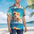 thumbnail image 3 of Fotbe Cloud Cute Hamster Camisa Hawaiana para Hombre Unisex – Camisa Casual de Verano con Botones de Manga Corta de Algodón y Lino,Small, 3 of 7