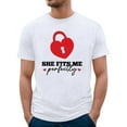 thumbnail image 3 of T-shirt Décontracté à Manches Courtes Col Rond Imprimé pour la Saint-Valentin pour Couples Hommes et Femmes Chandails en Molleton Chaussettes Courtes Léopard Fille Col en V Chemise Longue Boutonnée pour Course Femmes Chemise en Velours Côtelé, 3 of 6