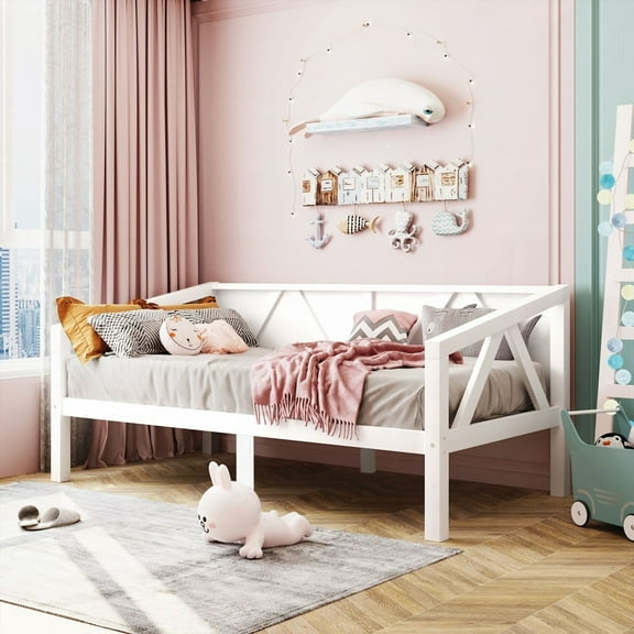 Sturdy Twin Size Daybed with Multi-Functional Design & Storage|White