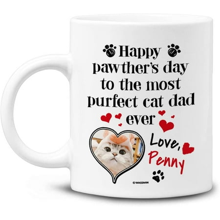 

Personalized Best Cat Dad Mug Happy Pawthers Day Cats Coffee Mugs Cup 11oz 15oz Birthday Christmas Father s Day Gifts From Daughter Son For Dads Kitten Lovers Owners Custom Name Photo