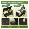 thumbnail image 4 of TYUIOP Outdoor Storage Box 100 Gallon Waterproof Resin Deck Box Delivery Box with Air Rod Indoor Outdoor Lockable Storage Bench for Patio Cushions, Tools, Pool Accessories (Black), 4 of 7