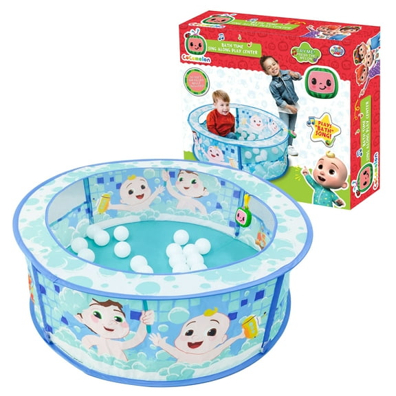 CoComelon Bath Time Sing Along Play Center, Pop Up Ball Pit Tent with 20 Play Balls and Music, Children Ages 3