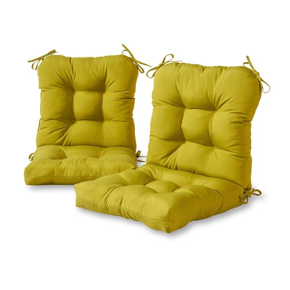 Greendale Home Fashions 21 x 42-inch Solid Color Outdoor Seat/Back Chair Cushions (Set of 2) (Cushions Only) Kiwi