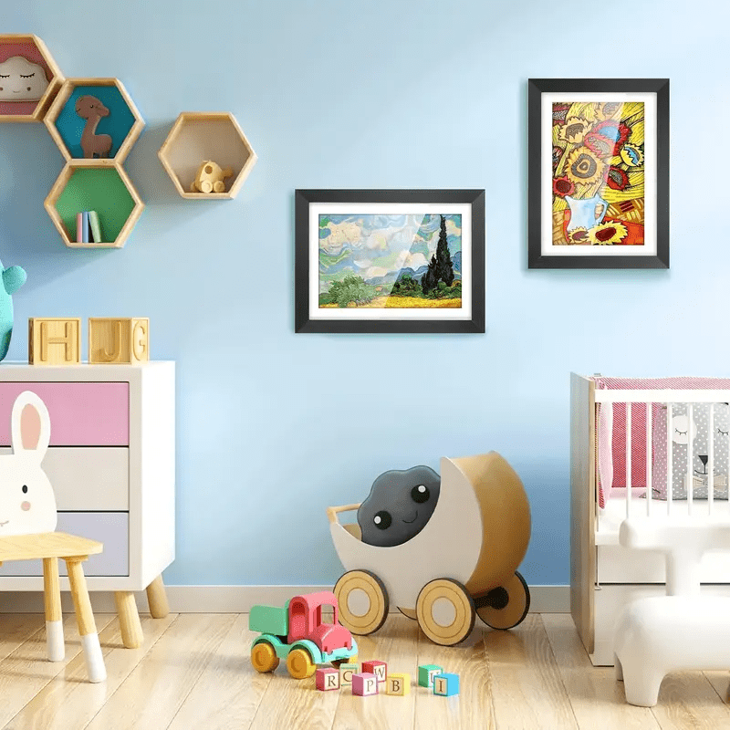 3 Pack Kids Artwork Frames Changeable 8.5 x 11 Inch Children Art Projects Kids Art Frames Front Opening Picture Display Frame, Black