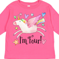 thumbnail image 4 of Inktastic I'm 4 Cute Rainbow Unicorn with Stars and Hearts Boys or Girls Long Sleeve Toddler T-Shirt, 4 of 5