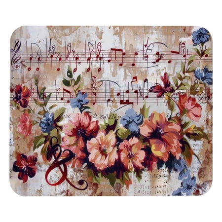 PhooArto Comfortable Mouse Pad Musical with Melody and Flower Desktop Mousepad 21 x 25 cm Mouse Mat Non-Slip Rubber Base Improves Speed and Precision