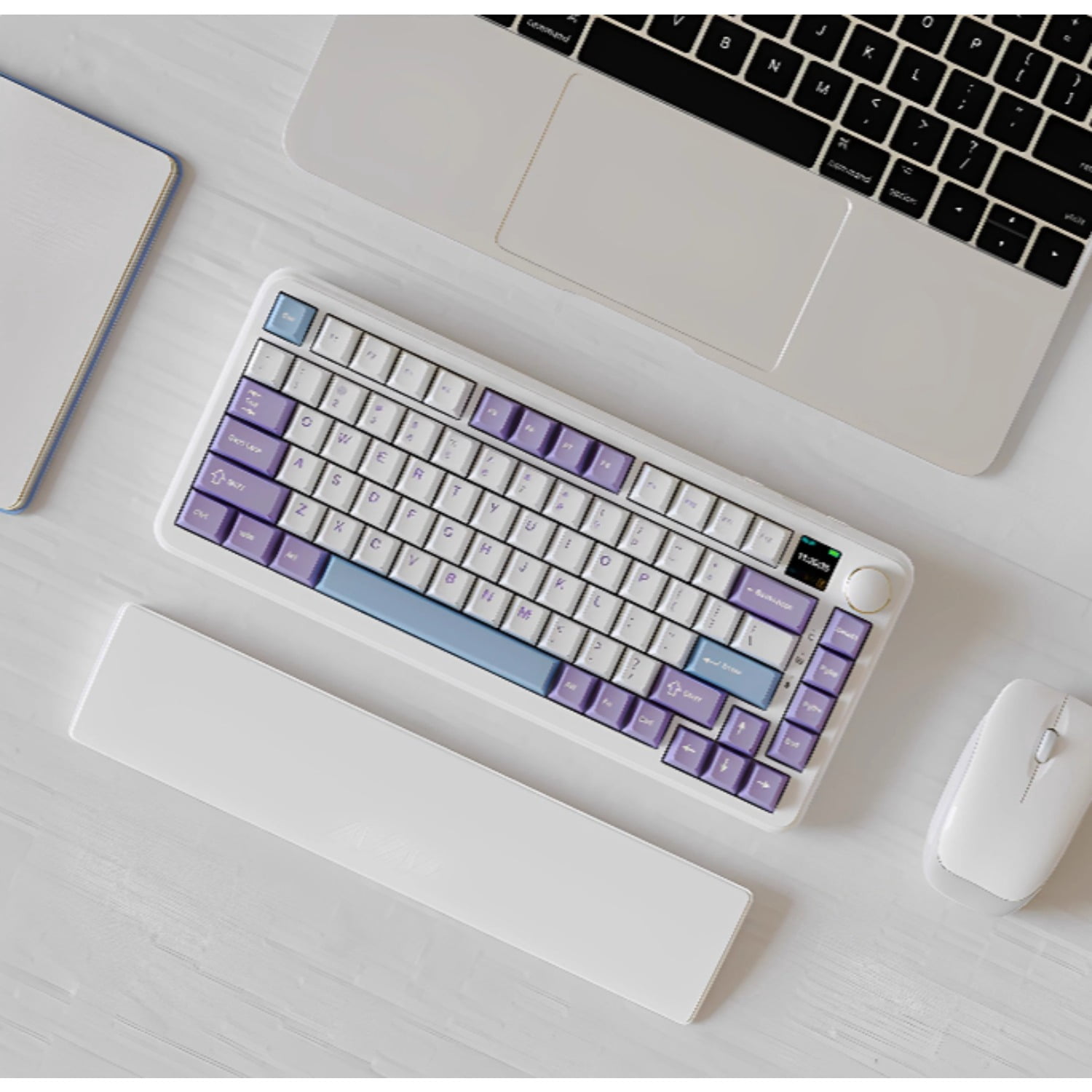 Leather Keyboard Wrist Rest for Office, Ergonomic Palm Support for 75% To Full Size Keyboards, Water-Resistant Desk Wrist Pad