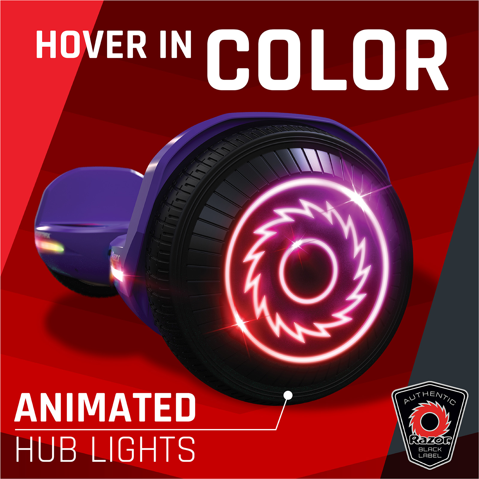 Razor Black Label Hovertrax - Purple, UL2272 Hoverboard for Child Ages 8+, Customizable Color Decals - image 5 of 12