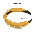 thumbnail image 2 of Unique Bargains 1 Pcs Hairband for Women Satin Knotted Pearl Headband Yellow 1.1 Inch Wide, 2 of 7
