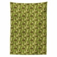 thumbnail image 2 of Woods Tablecloth, Continuous Pattern with Bear in Pine Tree Forest, Rectangle Satin Table Cover Accent for Dining Room and Kitchen, 60" X 84", Olive Green Chocolate, by Ambesonne, 2 of 2