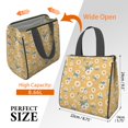 thumbnail image 3 of Daisy Pioneer Flower Yellow Pattern Insulated Lunch Bag for Women Men, Large Portable Soft Cooler Tote, Thermal Food Storage Bag with Pearl Cotton, 8.66L, 8.75"x5.75"x9.5", 3 of 6