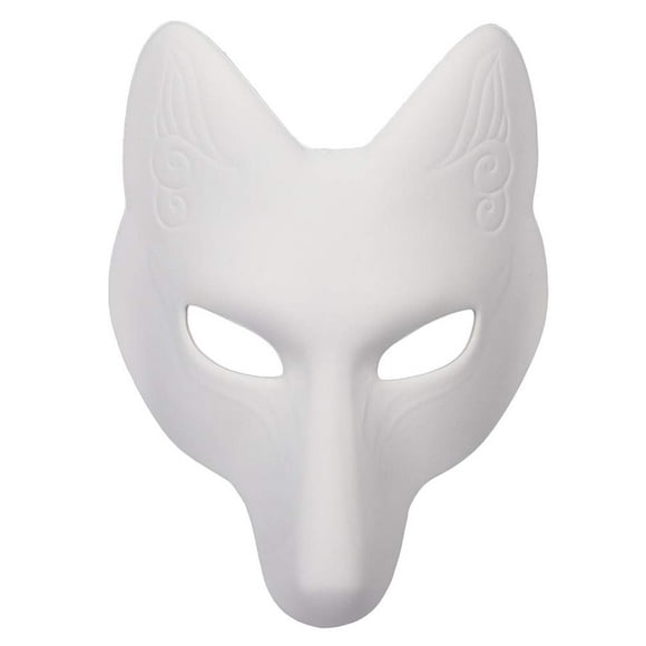 White Fox Paper Blank DIY Animal Craft for Masquerade Parties - Unpainted and Accessory Friendly