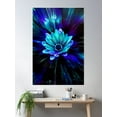 thumbnail image 2 of Abstract Flower Blacklight Blues Poster Wall Art, Modern Wall Decor For Living Room Bedroom, 16x24 UNFRAMED, 2 of 3