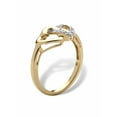 thumbnail image 2 of PalmBeach Jewelry Diamond Accent Interlocking Heart Promise Ring in 18k Gold-Plated or Platinum-Plated Sterling Silver, 2 of 5