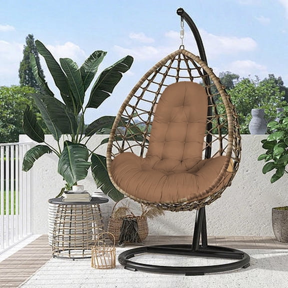 Thickened Oversized Swing Chair Cushion Replacement Pad with Non-Slip Back, Heavy Duty Waterproof Hammock Seat Cushion for Indoor Outdoor Patio Furniture, Porch Rocker, Egg Chair and Hanging Baskets