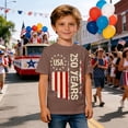 thumbnail image 4 of RMGVDSD Boys 4th Of July USA Shirt American Flag Patriotic T-Shirts Independence Day Outfit For Kids Short Sleeve Crewneck T Shirts Casual Tops 8-9 Years, 4 of 5