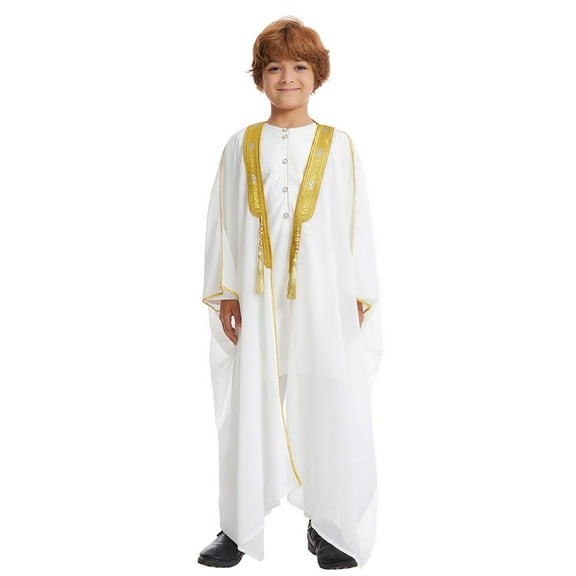 Child Boy Kaftan Arabian Kaftan for Teen Boys, Loose Casual Kaftan Middle Eastern Thobe, Arabian Kaftan